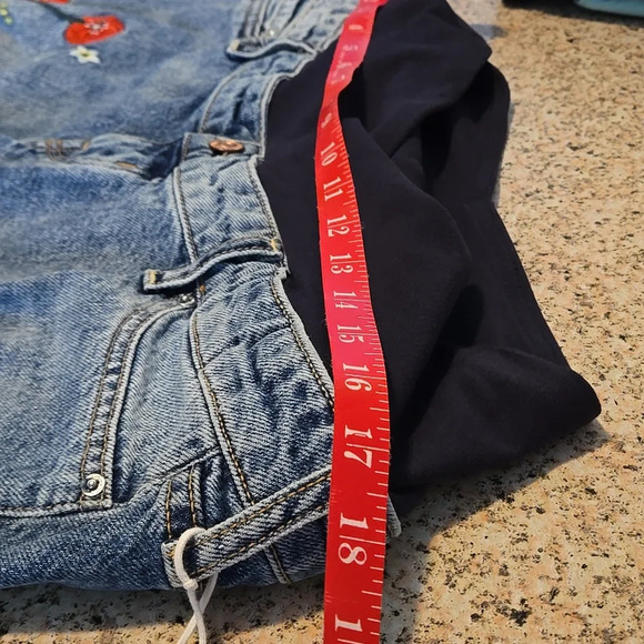 Mama Maternite Low Rib Maternity Distressed Embroidered Kick-Flare Jeans Size 10 - Picture 15 of 17